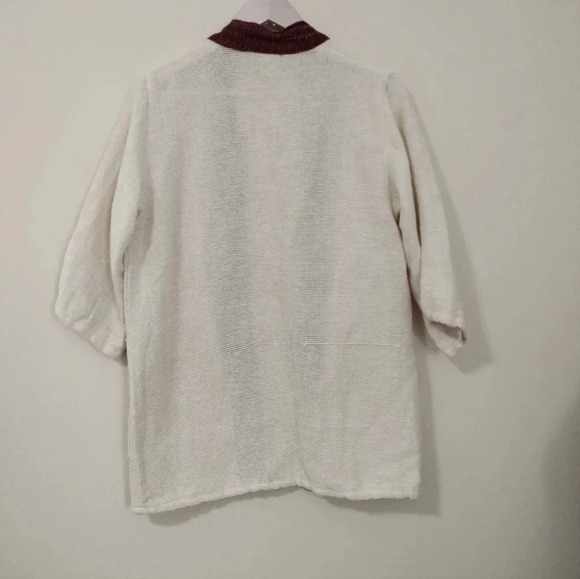 Failanna Size Medium Cotton Loose Knit Grandpa Letterman Sports Cardigan - Picture 5 of 6